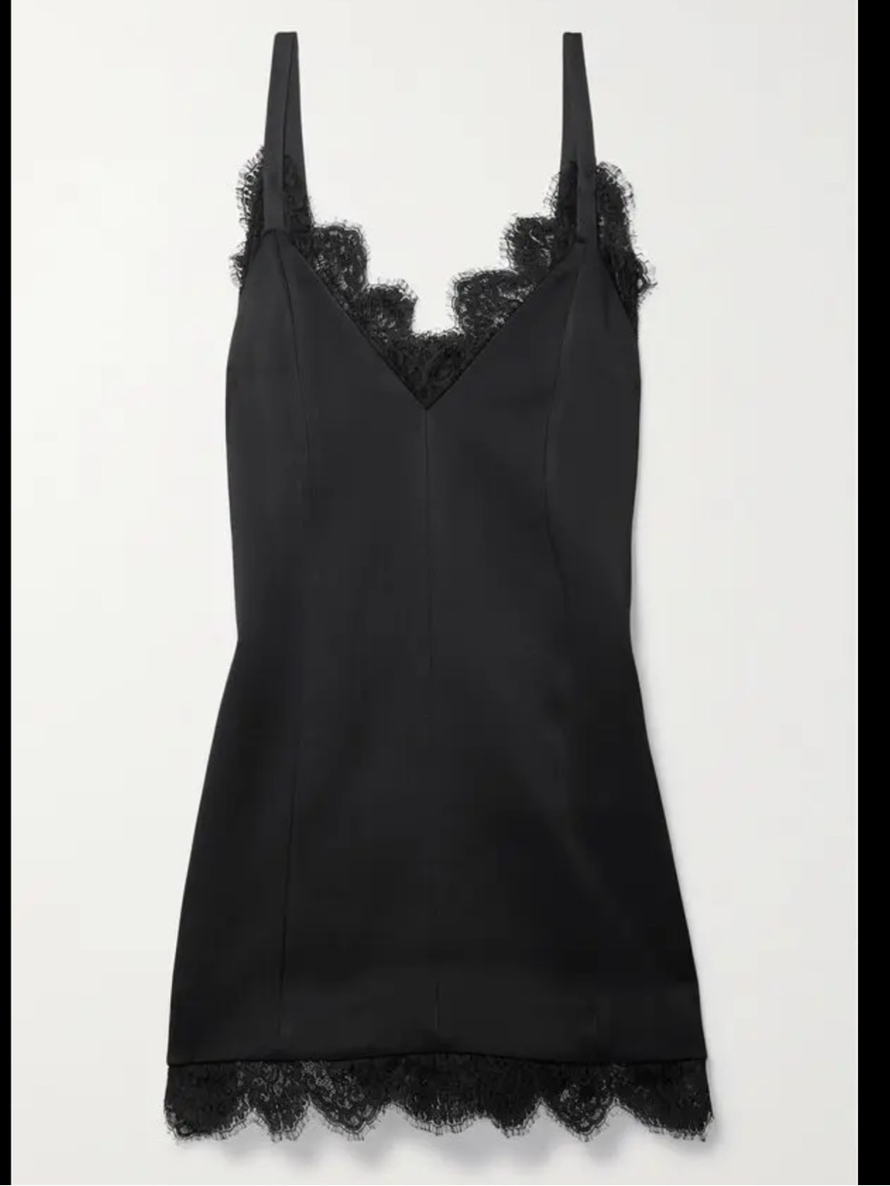 KHAITE Bo Lace-Trimmed Duchesse-Satin Mini Dress